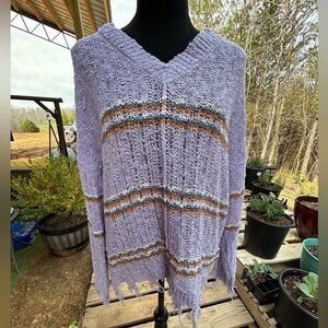 Say what sweater. Size M. Lavender. Distressed